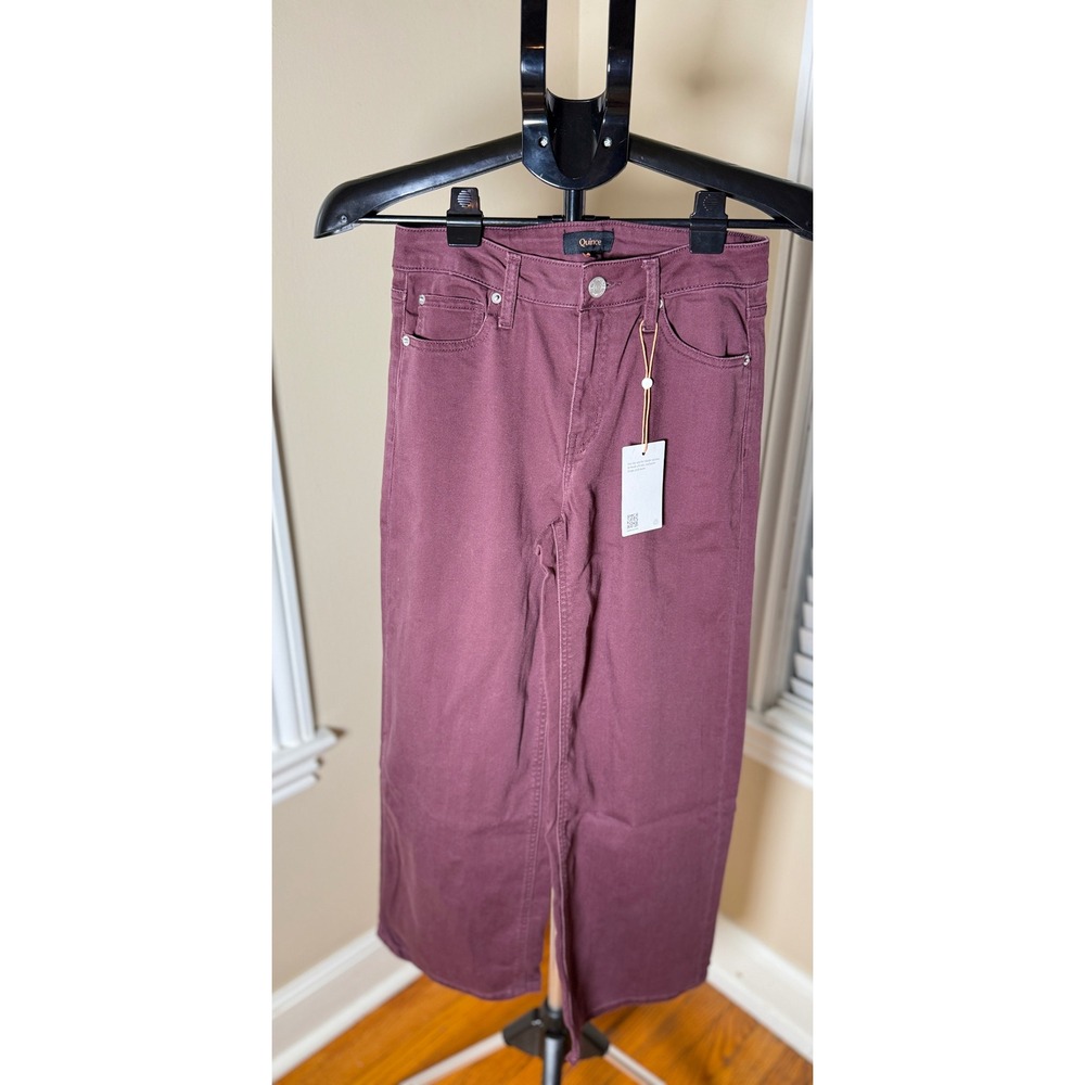 Quince Bella Stretch Wide Leg Jeans Wine Tasting Red Size 26 W-PNT-205 NWT